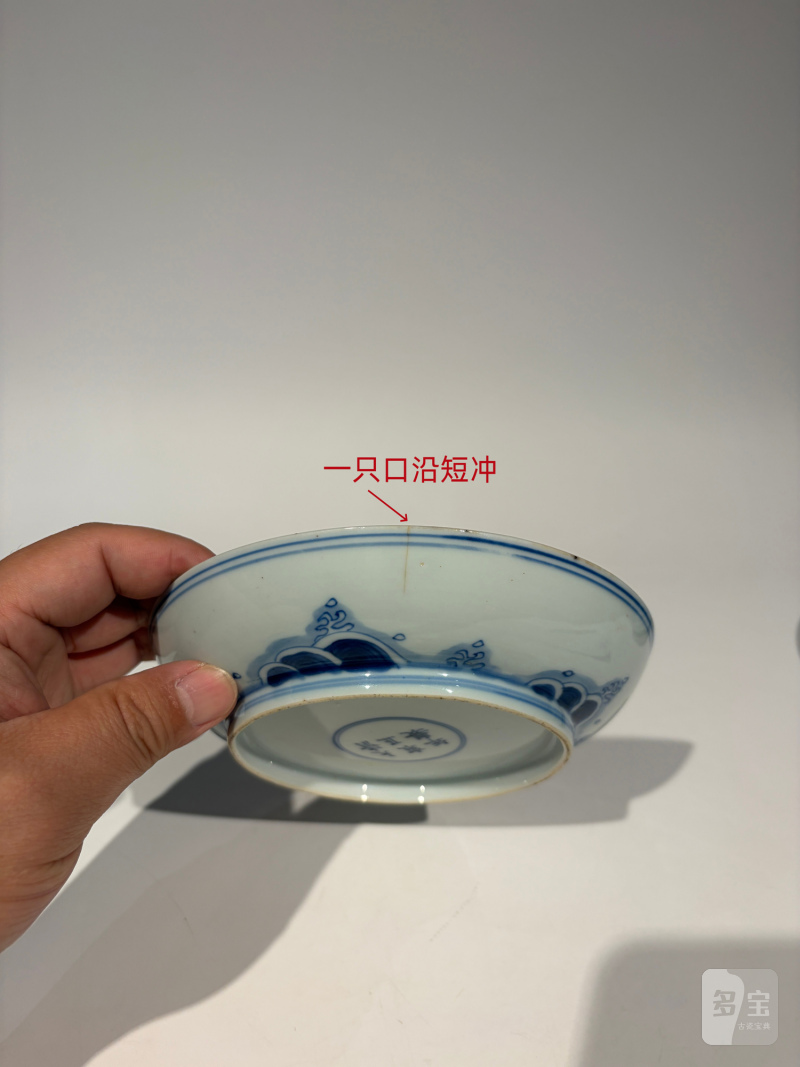 清雍正 青花鱼化龙纹盘一对 - 图13